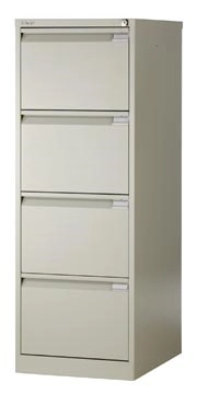 Een Bisley hangmappenkast, ft 132,1 x 47 x 62,2 cm (h x b x d), 4 laden, grijs koop je bij Muys Kantoor & Kado