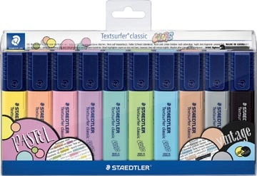 Een Staedtler Markeerstift Textsurfer Classic, vintage & pastel kleuren, etui van 10 stuks koop je bij Muys Kantoor & Kado