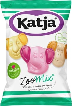 Een Katja Zoo Mix snoep, mix van 3 zachte fruitgums met echt fruitsap, zak van 255 g koop je bij Muys Kantoor & Kado