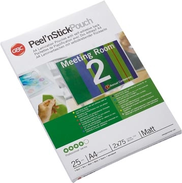 Een GBC Peel'n Stick lamineerhoes ft A4, 150 micron (2 x 75 micron), mat, pak van 25 stuks koop je bij best4office