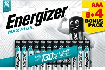 Een Energizer batterijen Max plus AAA, blister van 8+4 koop je bij Muys Kantoor & Kado