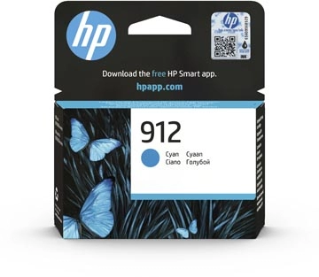 Een HP inktcartridge 912, 315 pagina's, OEM 3YL77AE, cyaan koop je bij best4office