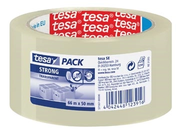 Een Tesa verpakkingsplakband Strong, ft 50 mm x 66 m, PP, transparant koop je bij Muys Kantoor & Kado