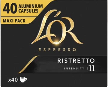 Een Douwe Egberts L'Or Intensity koffiecapsules, Ristretto, pak van 40 stuks koop je bij Muys Kantoor & Kado