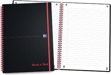 Een Oxford BLACK N' RED spiraalblok kunststof, 140 bladzijden ft A4, gelijnd koop je bij best4office