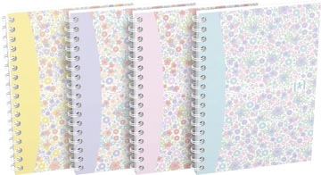 Een Oxford Floral softcover spiraalschrift, ft A6, 50 vel, geruit 5 mm, 4 geassorteerde designs koop je bij best4office