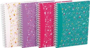 Een Oxford Floral hardcover spiraalschrift, ft A5, 60 vel, geruit 5 mm, 4 geassorteerde designs koop je bij best4office