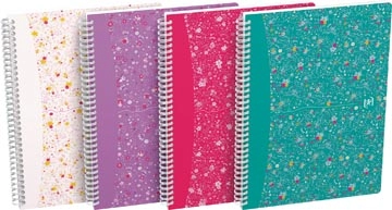 Een Oxford Floral hardcover spiraalschrift, ft B5, 60 vel, geruit 5 mm, 3 geassorteerde designs koop je bij best4office