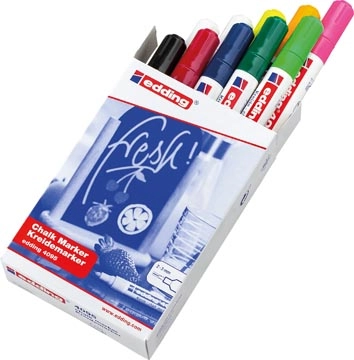 Een Edding krijtmarker e-4095, geassorteerde kleuren, doos van 10 stuks koop je bij best4office