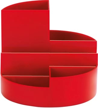 Een MAUL bureauorganizer pennenbak Roundbox Ø14x12.5cm, 7-vaks, 85% gerecycled kunststof rood koop je bij best4office