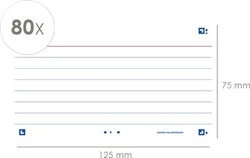 Een Oxford Flash 2.0 flashcard starterkit, gelijnd, A7, wit, pak van 80 vel koop je bij Muys Kantoor & Kado