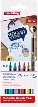 Een Edding metallic brushpen e-1340, assorti, set van 6 stuks koop je bij best4office