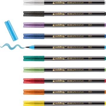 Een Edding glitter brushpen e-1340, assorti, set van 10 stuks koop je bij best4office