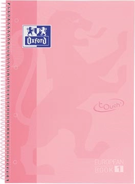 Een Oxford School Touch Europeanbook spiraalblok, ft A4+, 160 bladzijden, gelijnd, pastel roze koop je bij best4office