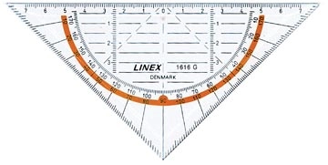 Een Linex geodriehoek 1616G, 16 cm koop je bij Muys Kantoor & Kado