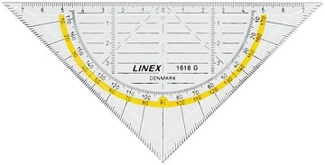 Een Linex geodriehoek 1616G, 16 cm koop je bij Muys Kantoor & Kado