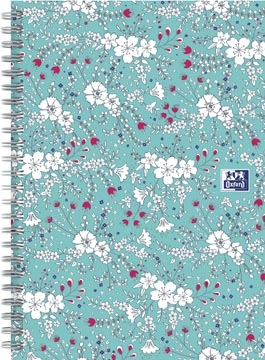 Een Oxford Floral hardcover spiraalschrift, ft B5, 60 vel, gelijnd, turkoois koop je bij best4office