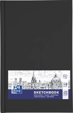 Een Oxford "Sketchbook" dummyboek, 96 vel, 100 g/m², ft A5, zwart koop je bij best4office