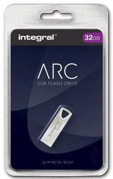 Een Integral ARC USB stick 2.0, 32 GB, zilver koop je bij best4office