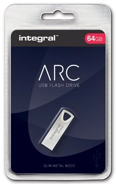 Een Integral ARC USB stick 2.0, 64 GB, zilver koop je bij best4office