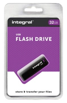 Een Integral USB 2.0 stick, 32 GB, zwart koop je bij Muys Kantoor & Kado