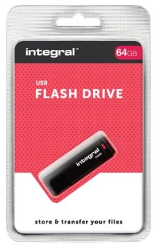 Een Integral USB 2.0 stick, 64 GB, zwart koop je bij best4office