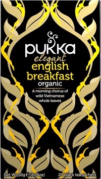 Een Pukka thee bio, English Breakfast, pak van 20 stuks koop je bij Muys Kantoor & Kado