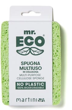 Een Mr. Eco spons ft 12.5 x 10 x 2 cm, van plantaardige cellulose koop je bij Muys Kantoor & Kado