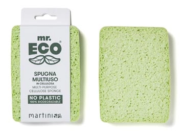 Een Mr. Eco spons ft 12.5 x 10 x 2 cm, van plantaardige cellulose koop je bij Muys Kantoor & Kado