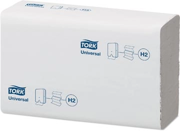 Een Tork Xpress Universal handdoek, 1-laags, systeem H2, wit, pak van 20 stuks koop je bij Muys Kantoor & Kado