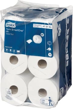 Een Tork toiletpapier SmartOne Mini, 2-laags, 111 meter, systeem T9, pak van 12 rollen koop je bij best4office