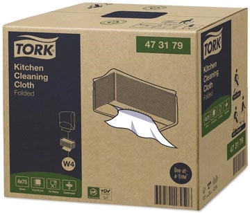 Een Tork Kitchen Cleaning reinigingsdoek, W4, 75 vellen, pak van 4 stuks koop je bij Muys Kantoor & Kado