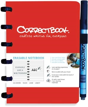 Een Correctbook A6 Original: uitwisbaar / herbruikbaar notitieboek, gelijnd, Horizon Red (rood) koop je bij Muys Kantoor & Kado