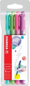 Een STABILO pointMax schrijfstift, 0,8 mm, etui van 4 stuks in geassorteerd fun kleuren koop je bij Muys Kantoor & Kado