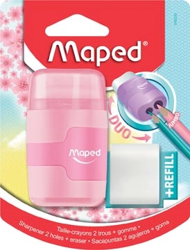 Een Maped potloodslijper + gom Connect Soft Touch, pastelkleur, op blister koop je bij best4office