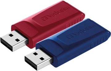 Een Verbatim USB 2.0 Slider USB stick, 32 GB, pak van 2 stuks koop je bij best4office