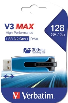 Een Verbatim V3 Max USB 3.0 stick, 128GB, blauw koop je bij best4office