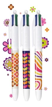 Een Bic Colours Décor Limited Edition 4-kleurenbalpen, medium, klassieke inktkleuren koop je bij Muys Kantoor & Kado