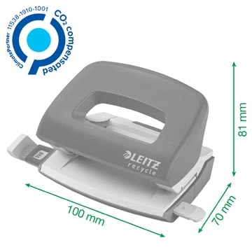 Een Leitz NeXXt Recycle Mini perforator, 10 blad, rood koop je bij best4office