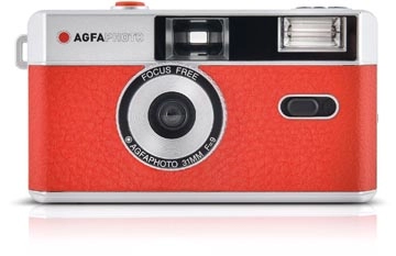 Een AgfaPhoto retro analoog fototoestel, 35mm, rood koop je bij best4office