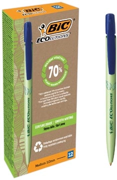 Een Bic Media Clic Bio-based Ecolutions balpen, blauw koop je bij Muys Kantoor & Kado