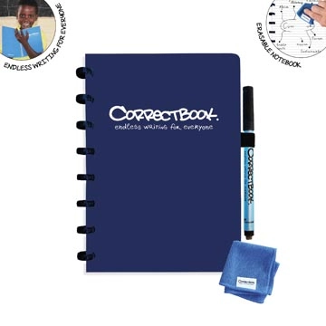 Een Correctbook A5 Original: uitwisbaar / herbruikbaar notitieboek, gelijnd, Midnight Blue (marineblauw) koop je bij Muys Kantoor & Kado