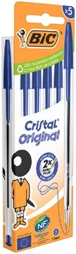 Een Bic Cristal balpen medium, blauw, blister van 5 stuks koop je bij Muys Kantoor & Kado