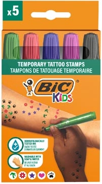 Een Bic Kids tijdelijke tattoo stempels, assorti, set van 5 stuks koop je bij best4office