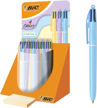 Een Bic Colours Pastel 4-kleurenbalpen, medium, klassieke inktkleuren, display van 30 stuks koop je bij Muys Kantoor & Kado