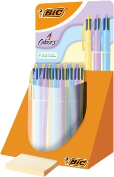 Een Bic Colours Pastel 4-kleurenbalpen, medium, klassieke inktkleuren, display van 30 stuks koop je bij Muys Kantoor & Kado