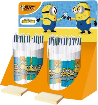 Een Bic Colours Minions 4-kleurenbalpen, medium, klassieke inktkleuren, display van 40 stuks koop je bij Muys Kantoor & Kado