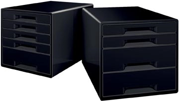 Een Leitz Dual Black ladenblok met 4 laden, zwart koop je bij best4office