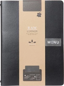 Een Securit Menukaart leather Raw, ft A4, zwart koop je bij best4office