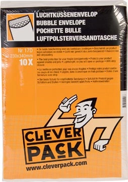 Een Cleverpack luchtkussenenveloppen, ft 230 x 340 mm, met stripsluiting, wit, pak van 10 stuks koop je bij best4office